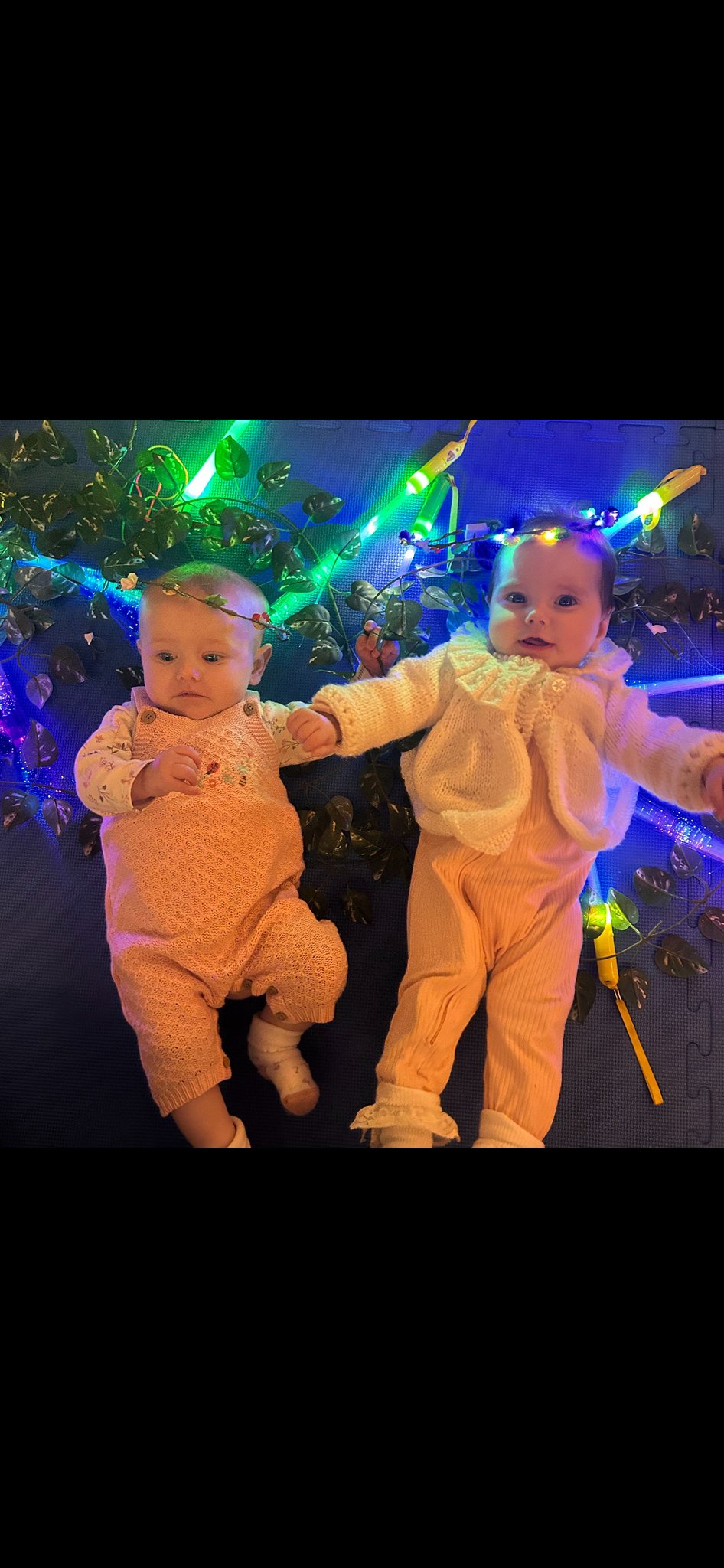 Glow session photo of sensory lights and textures